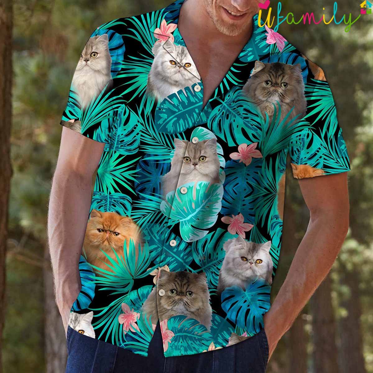 Tropical Cute Persian Cats Hawaiian Shirt