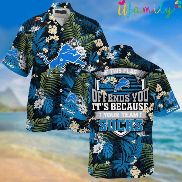 Tropical Detroit Lions Hawaiian Shirt