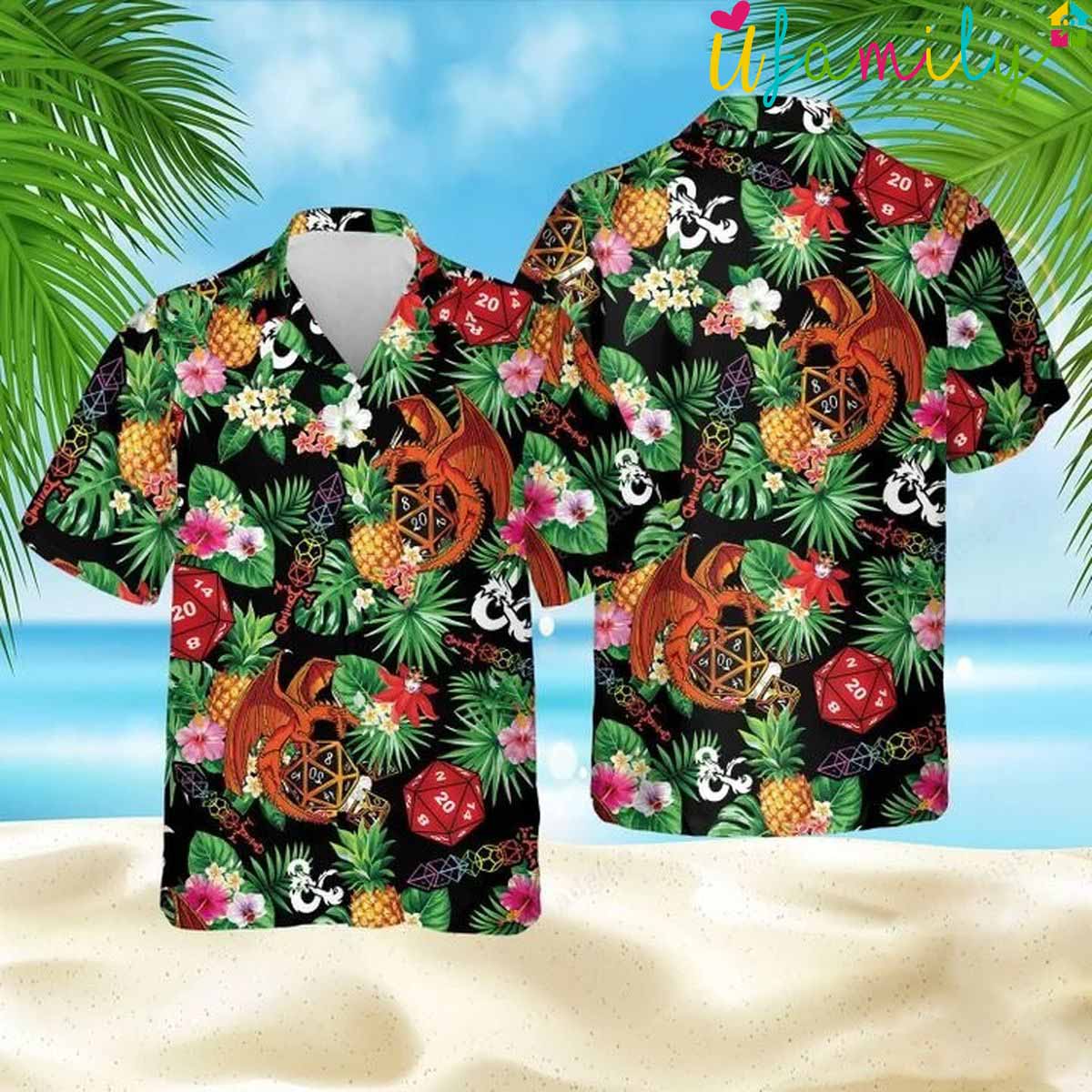 Tropical Pineapple Dungeons And Dragons Hawaiian Shirt