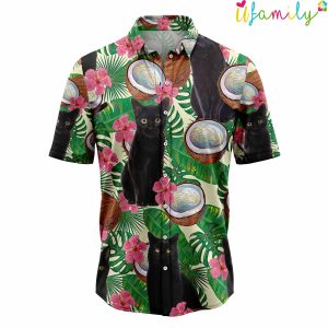 Vintage Tropical Cat Coconut Hawaiian Shirt