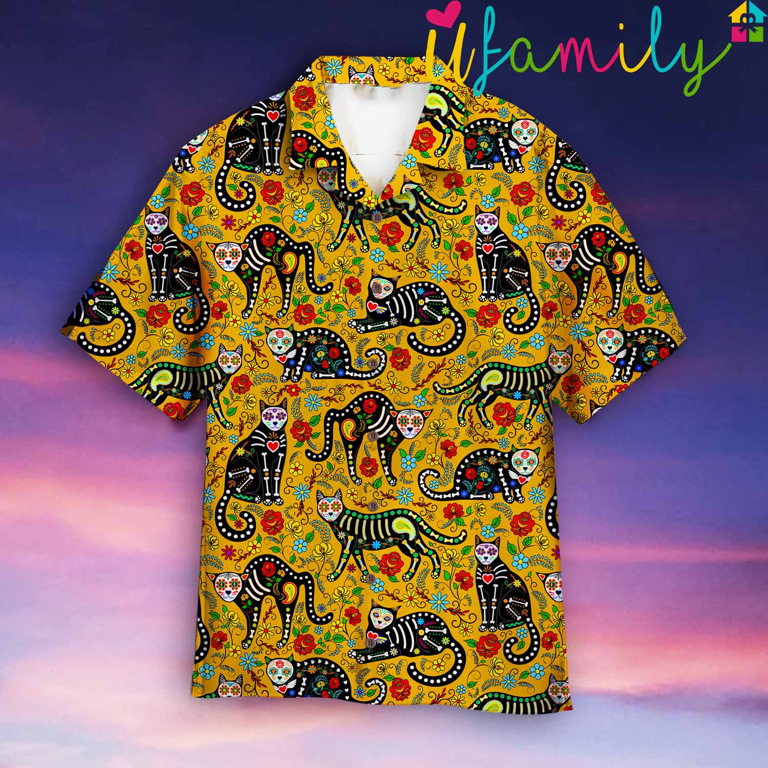 Vintage Cat Surfing Hawaiian Shirt