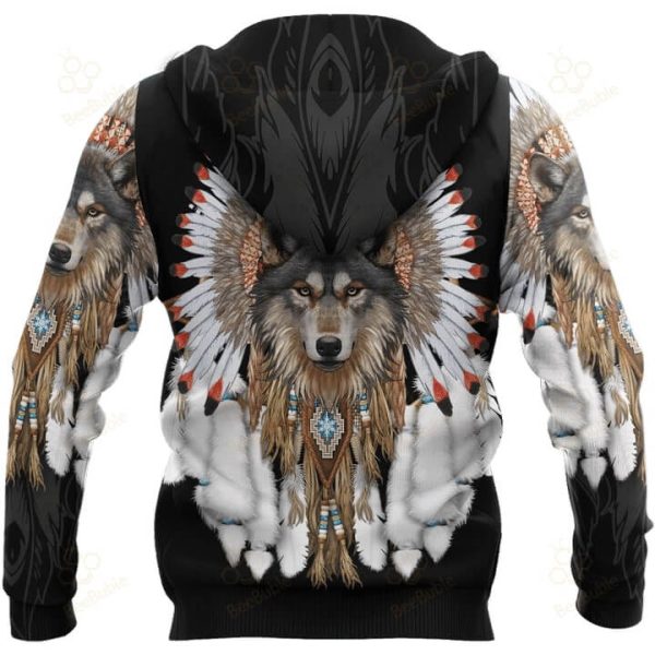 Wolf Native American Listen To The Wind It Talks 3D Hoodie