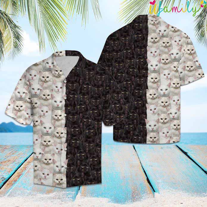 Yin Yang Cats Hawaiian Shirt