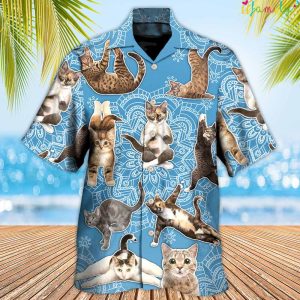 Yoga Cat Lover Mandala Hawaiian Shirt 2