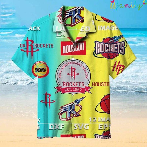 40th Anniversary Houston Rockets Hawaiian Shirt