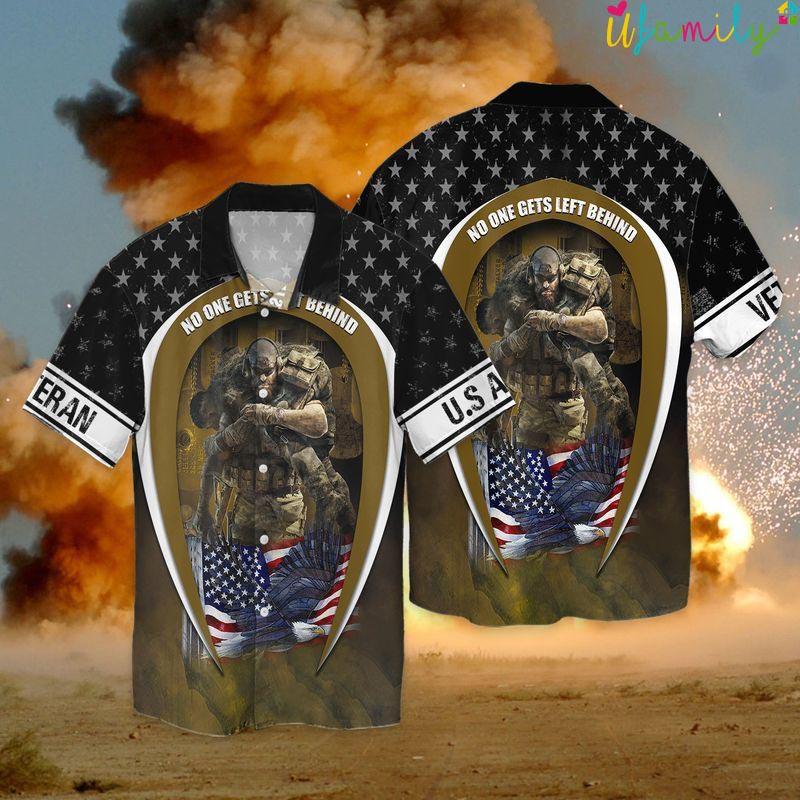 4th Of July Independence Day Memorial Day American Veteran No One Gets Left Behind Hawaiian Shirt
