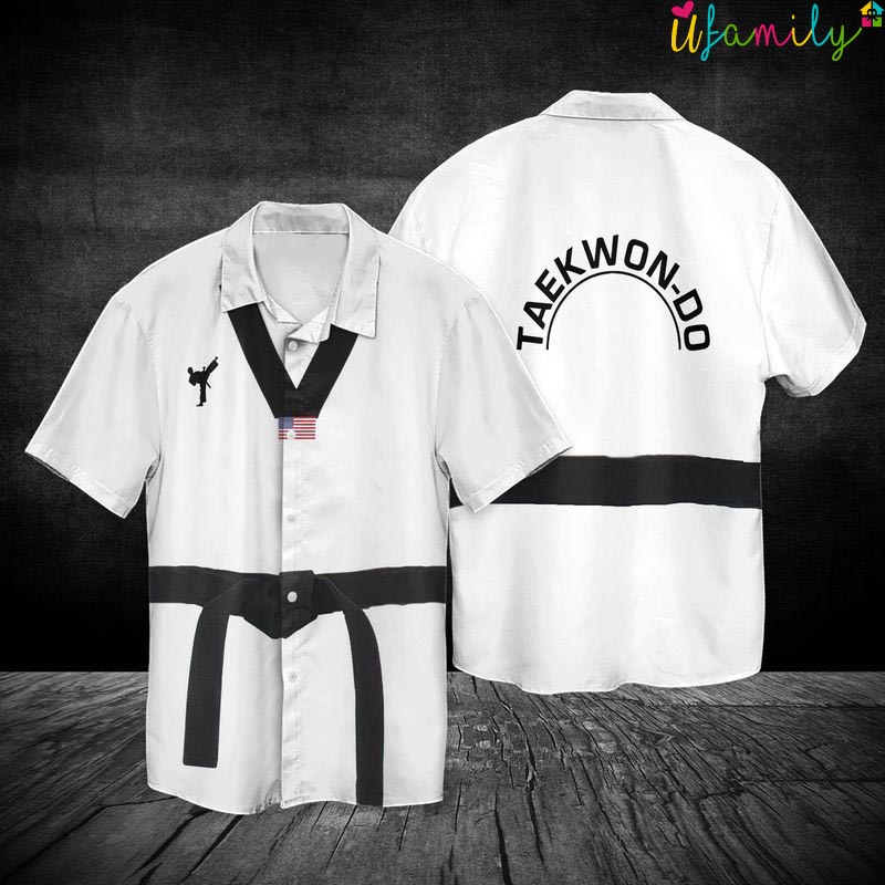 4th Of July Independence Day Taekwondo Black Belt For Men And Women Hawaiian Shirt