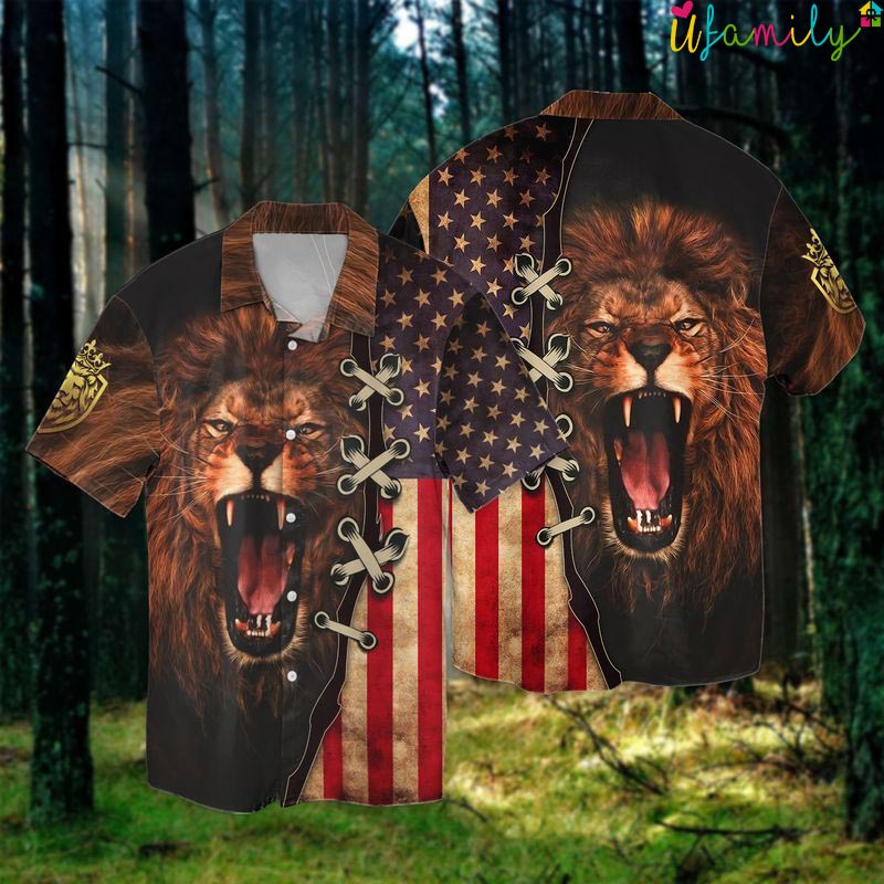 4th Of July Independence Day The King Lion Hawaiian Shirt