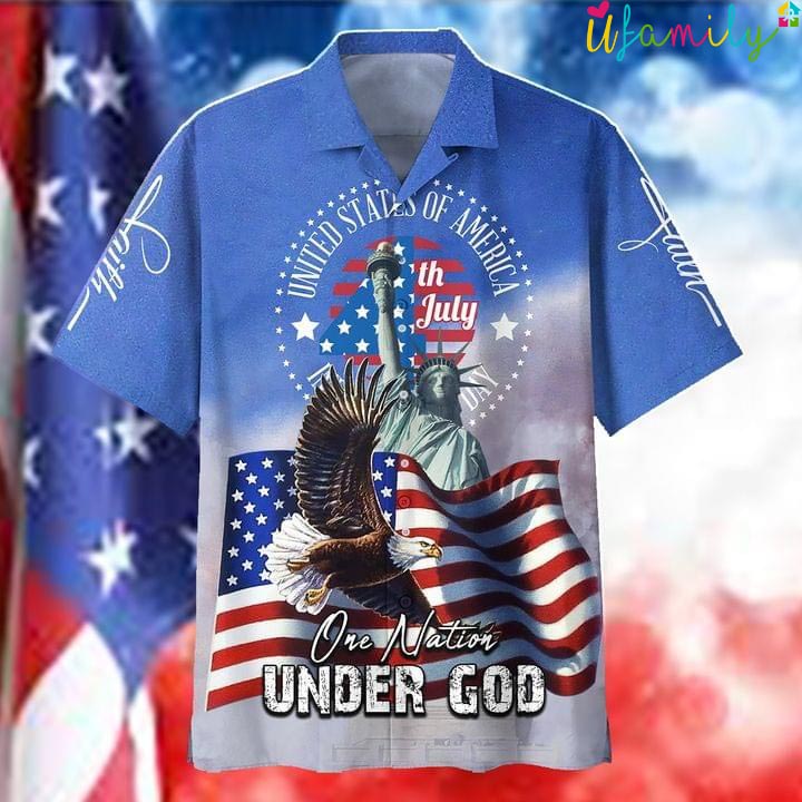 4th Of July One Nation Under God Hawaiian Shirt