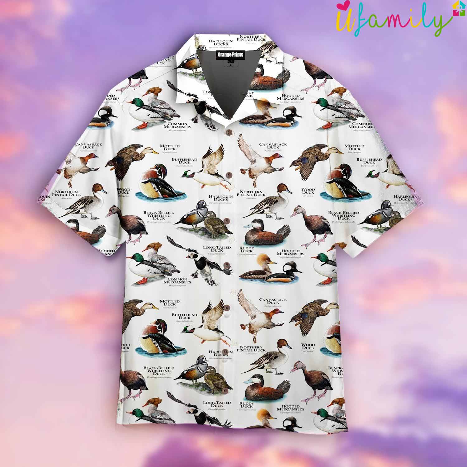 A Lot Of Duck Pattern Hawaiian Shirt