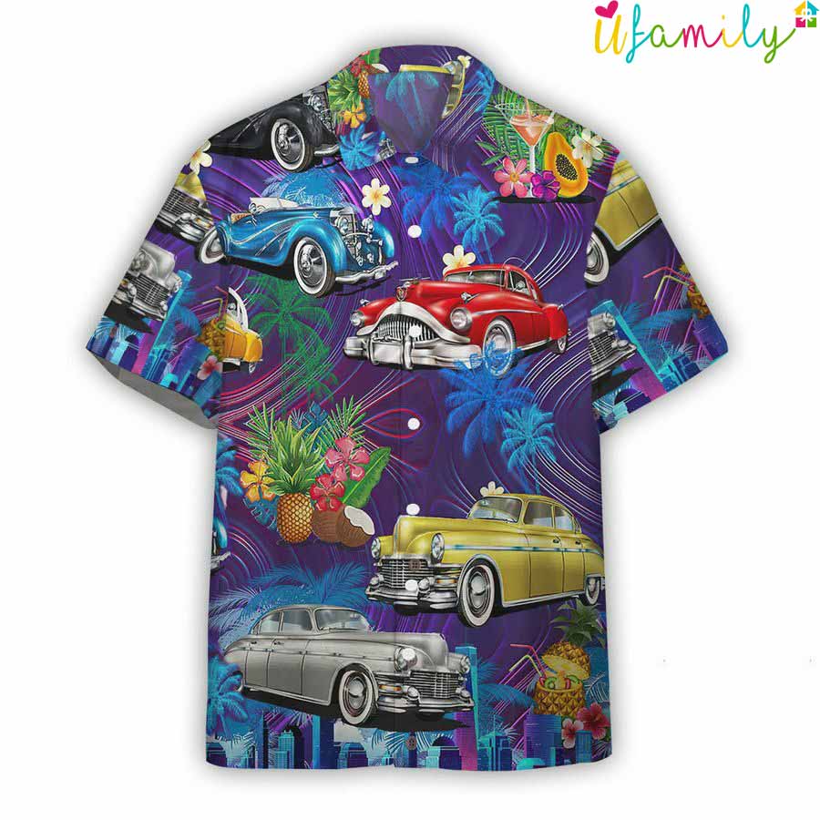 Amazing Vintage Rod Car Sunset Beach Custom Hawaiian Shirt