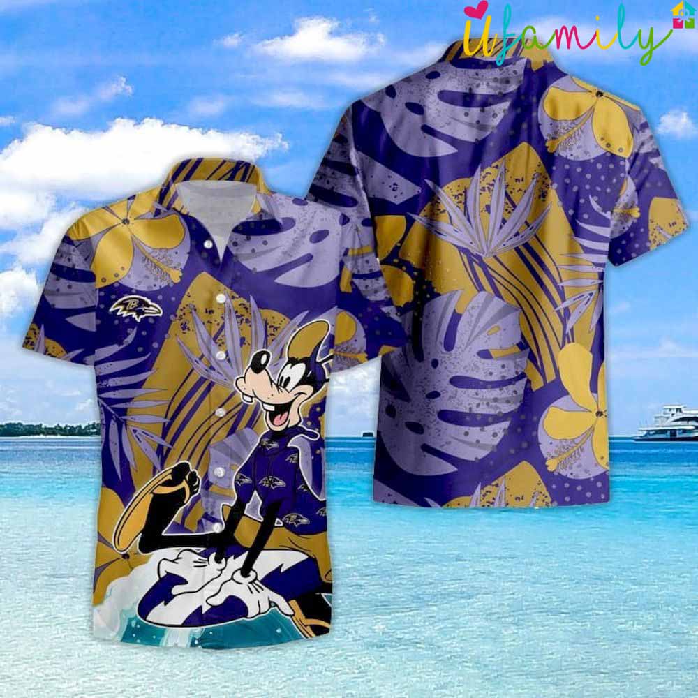 Baltimore Ravens Goofy Surf Hawaiian Shirt