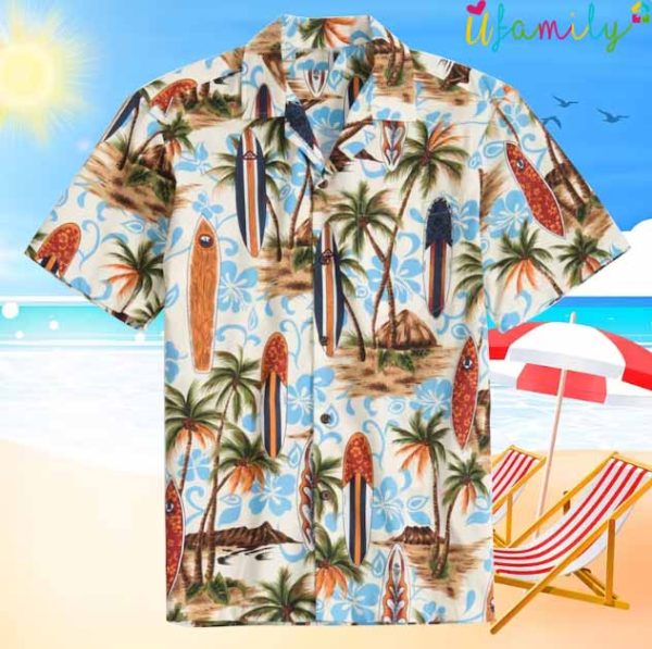 Beach With Palm Trees Hawaiian Shirt