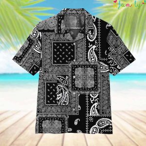 Black Multiple Paisley Bandanas Hawaii Shirt