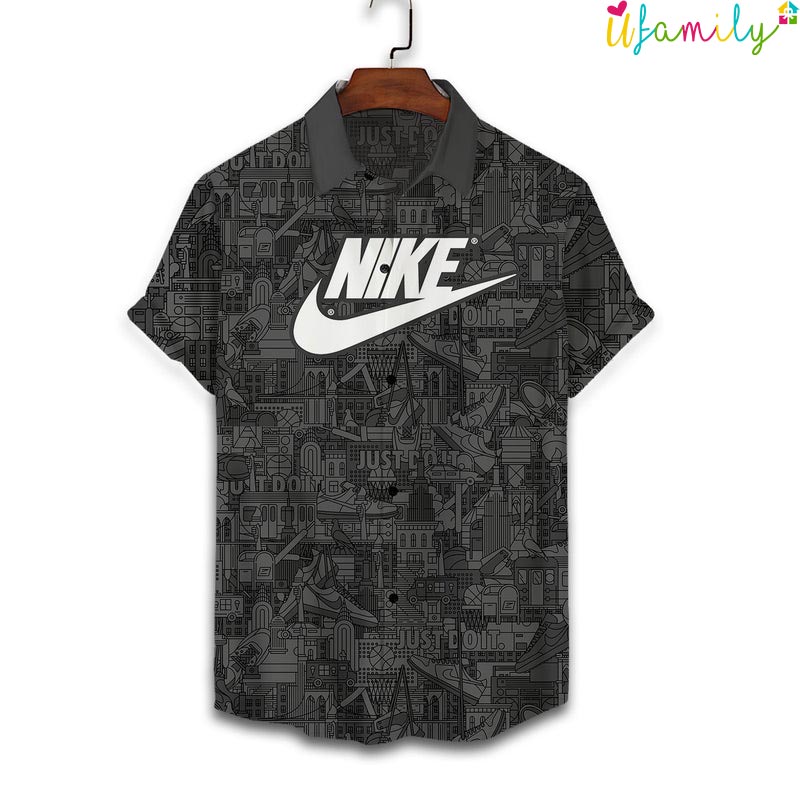 Black Pattern Nike Hawaiian Shirt