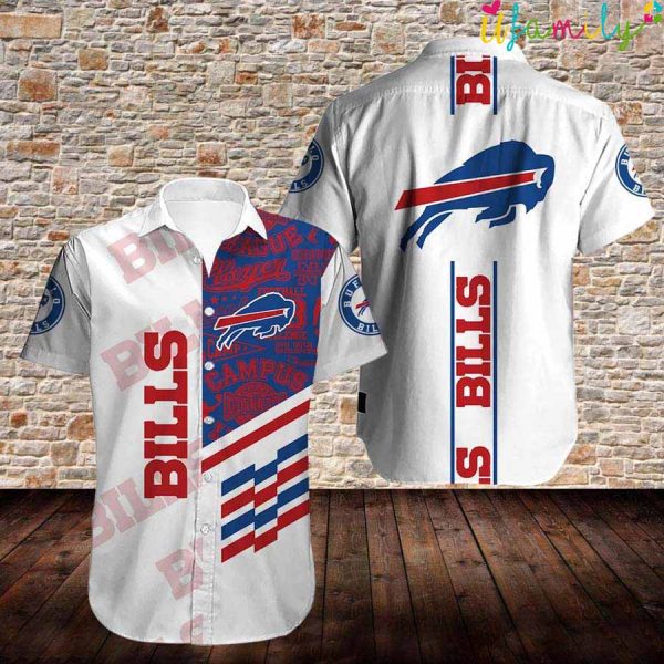 Buffalo Bills White Hawaiian Shirt