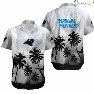 Carolina Panthers Coconut Trees Hawaiian Shirt