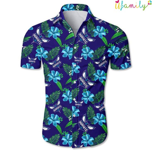 Charlotte Hornets Floral Hawaiian Shirt