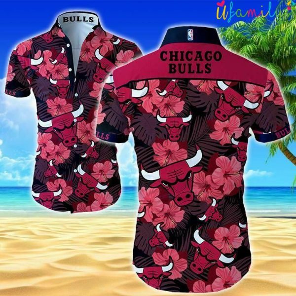Chicago Bulls Floral Hawaiian Shirt