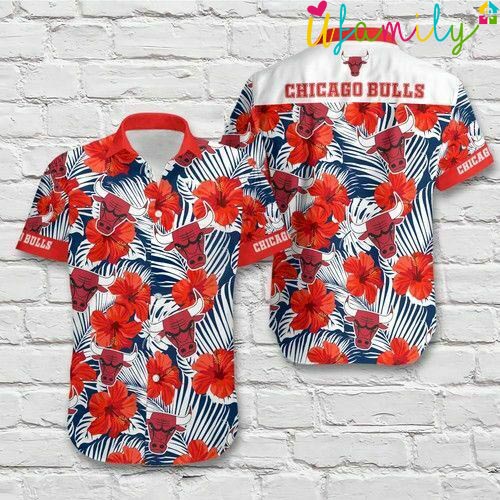 Chicago Bulls Flower Pattern Hawaiian Shirt