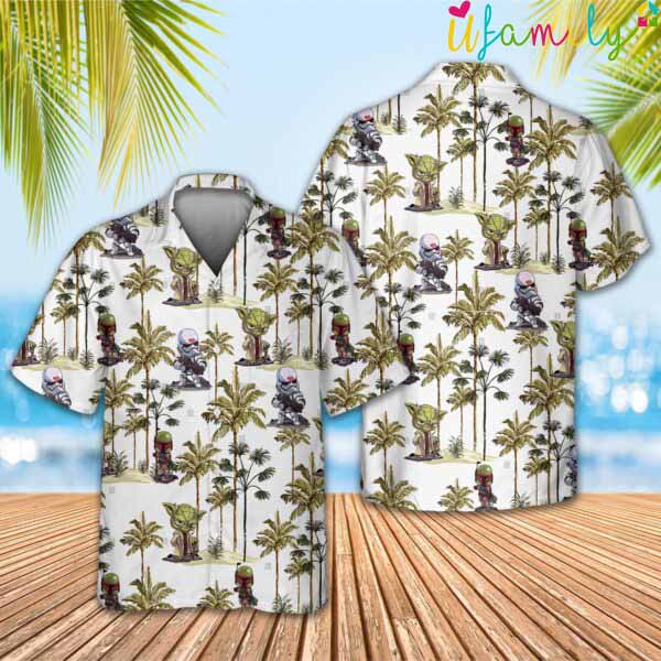 Coconut Palm Tree Stars War Vintage Hawaiian Shirt