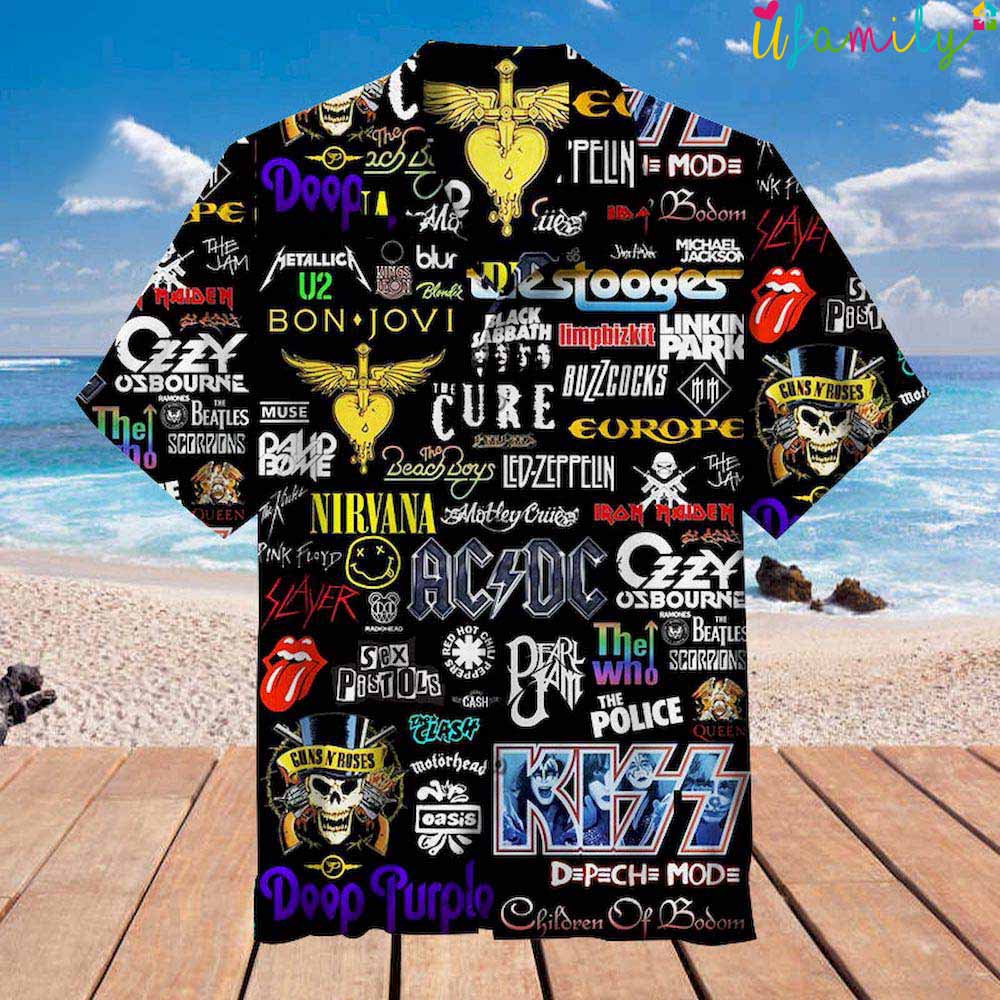 Collage Label Rock Band Hawaiian Shirt