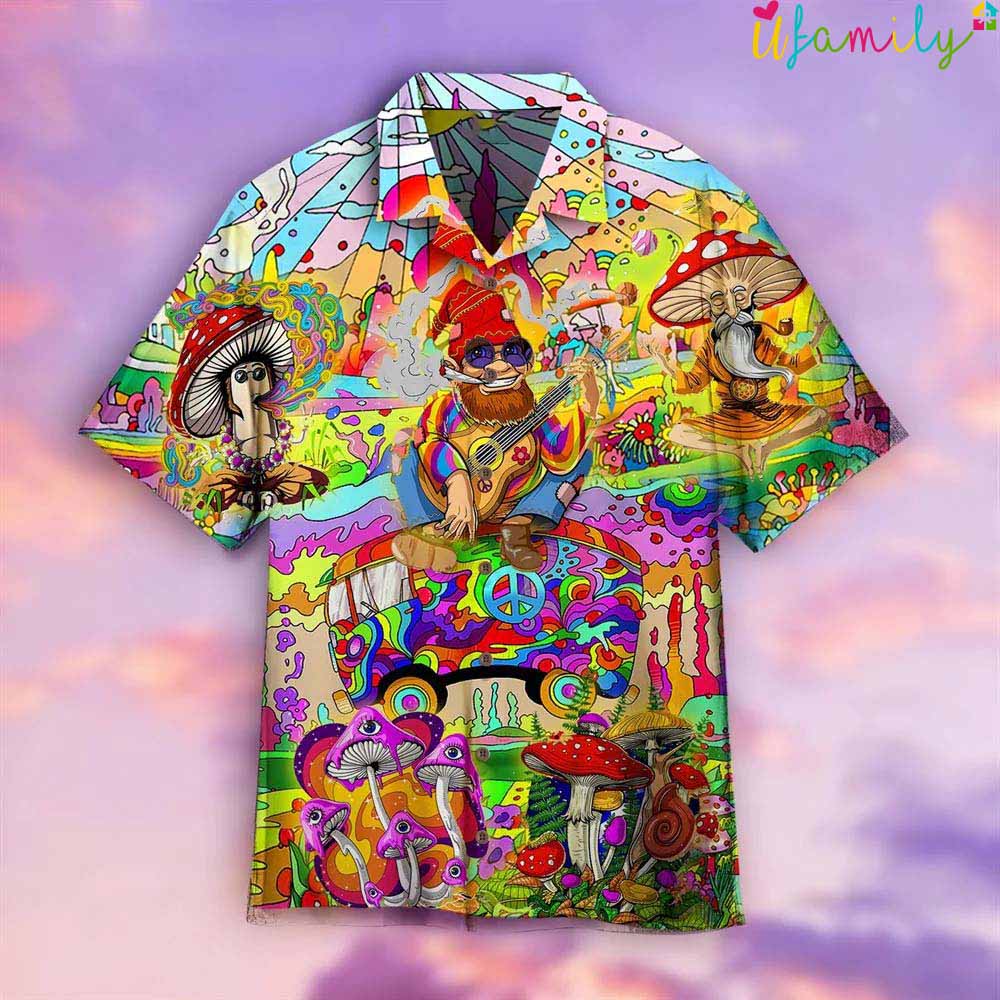 Colorful Hippie Mushrooms Hawaiian Shirt
