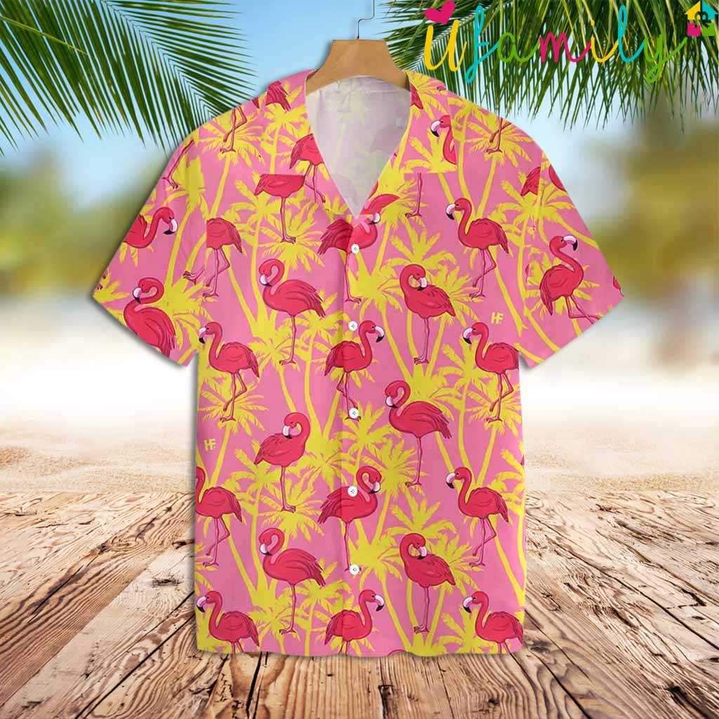 Flamingo Pink Galaxy Hawaiian Shirt