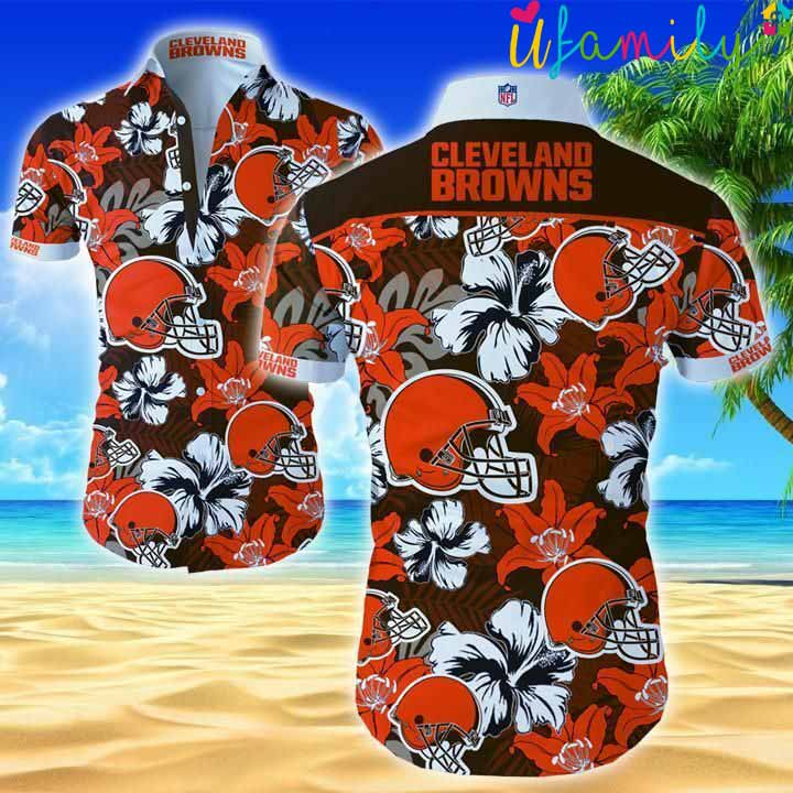Floral Cleveland Browns Hawaiian Shirt