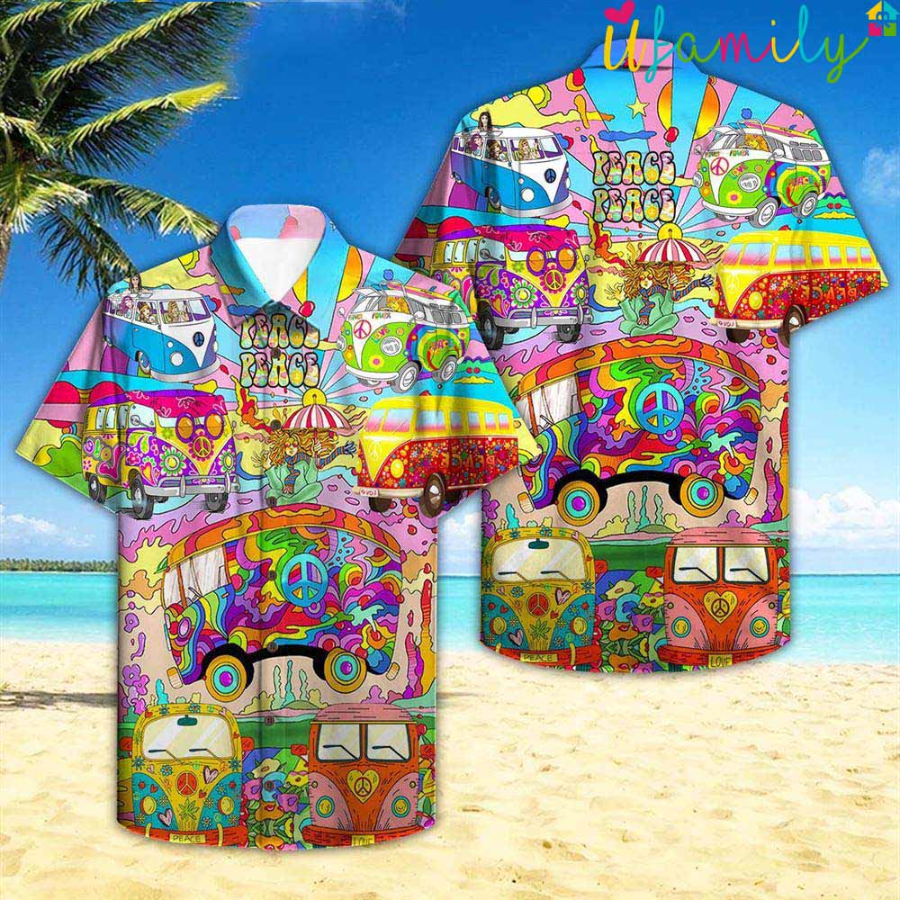 Funny Hippies Bus Hawaiian Shirt