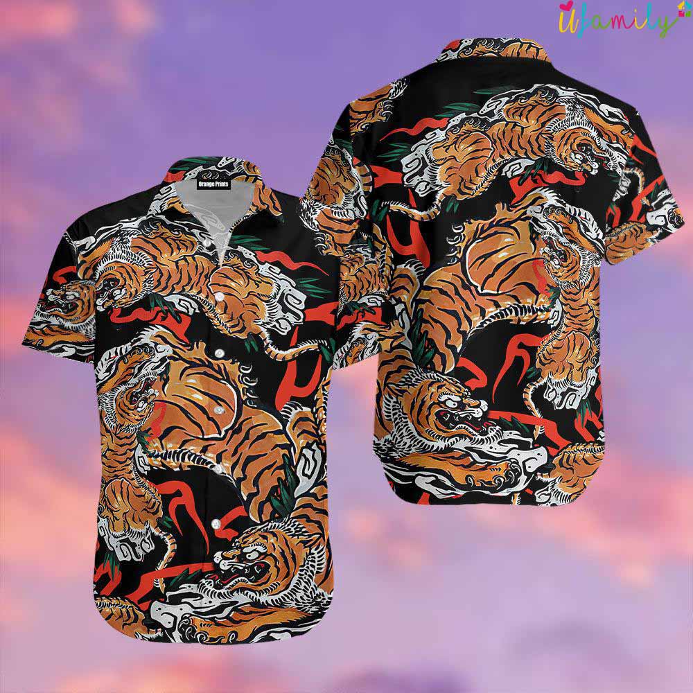 Funny Tiger Japanese Hawaiian Shirt