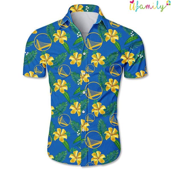 Golden State Warriors Floral Hawaiian Shirt