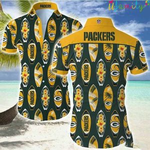 Green Bay Packers Yellow And Dark Green Hawaiian Shirt