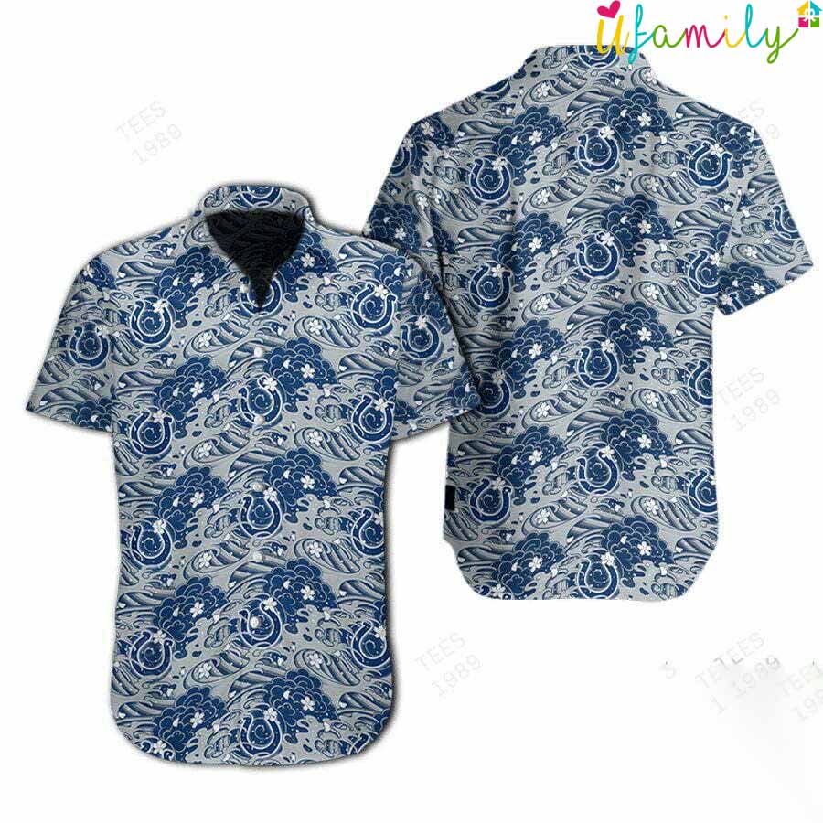 Indianapolis Colts Great Waves Of Japanese Hawaiian Shirt