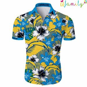 Flower Los Angeles Chargers Hawaiian Shirt