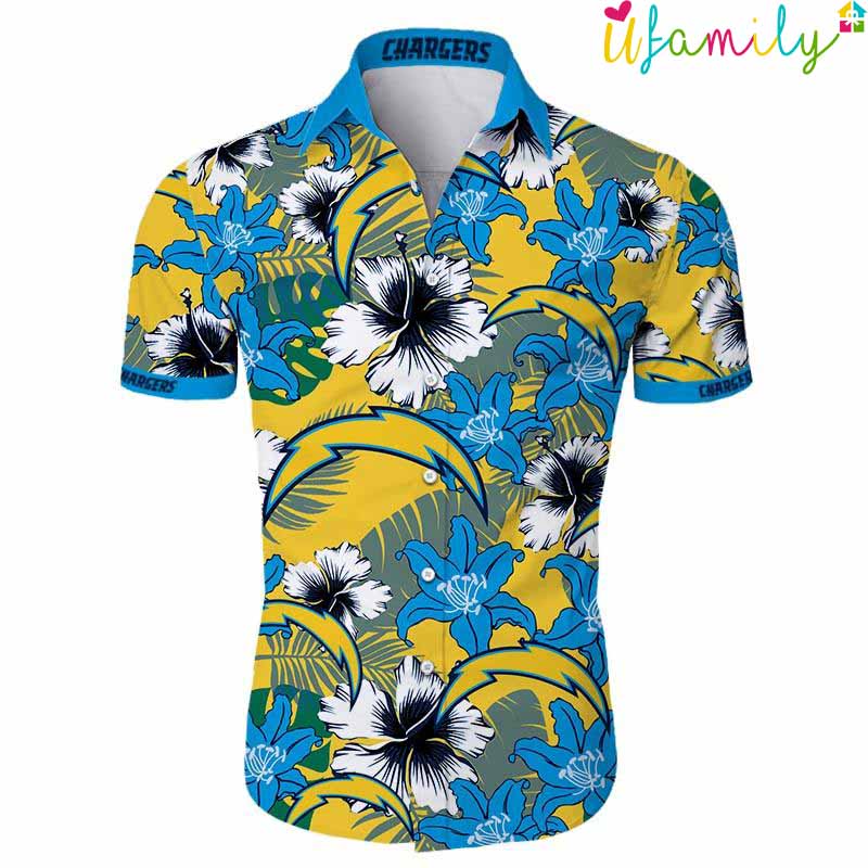 Flower Los Angeles Chargers Hawaiian Shirt
