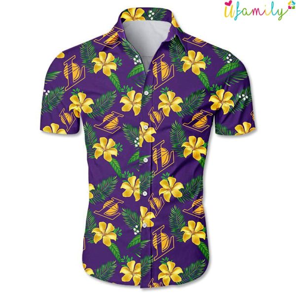 Los Angeles Lakers Floral Hawaiian Shirt