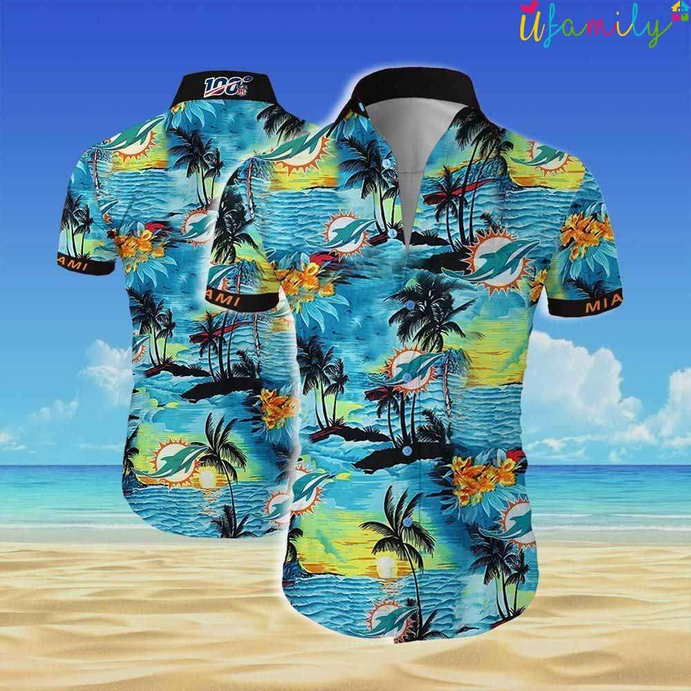 Miami Dolphins Team Beach Island Hawaiian Shirt
