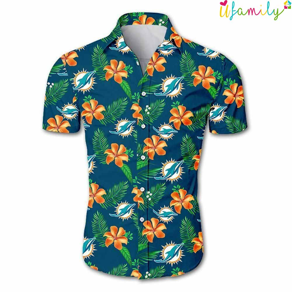 Miami Dolphins Tropical Flower Hawaiian Shirt