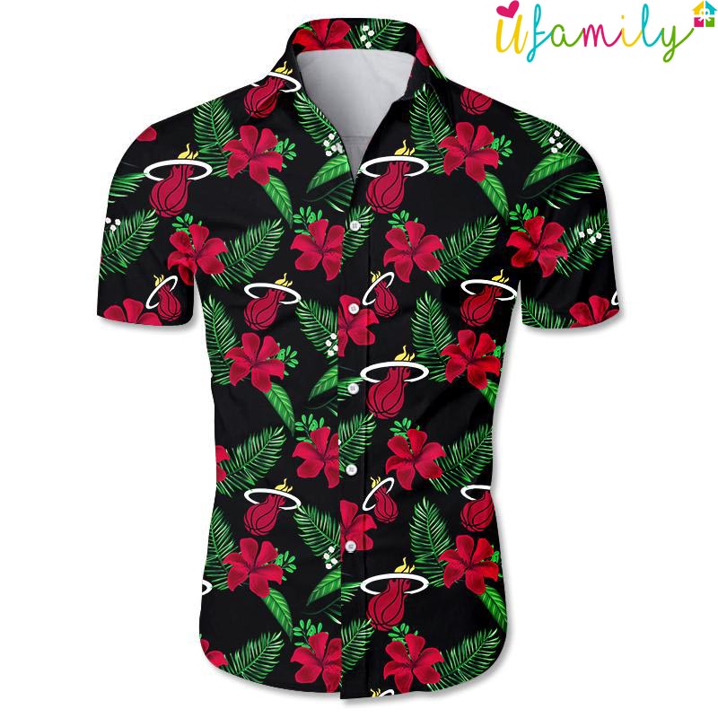 Miami Heat Floral Hawaiian Shirt