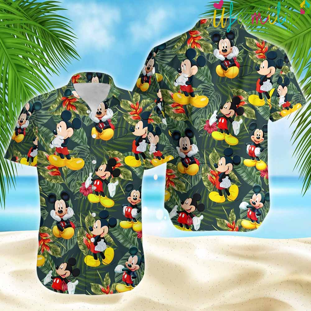 Mickey Custom Green Hawaiian Shirt