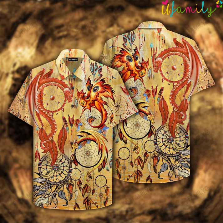 Native American Dragons And Phoenix Hawaiian Shirt