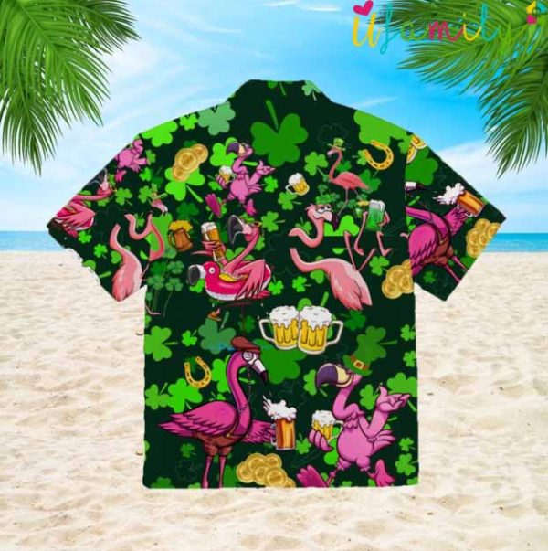 Pink Flamingo And Beer Hawaiian Shirt