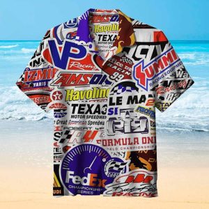 Racing Car Labeling Hawaiian Shirt For Men