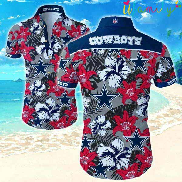 Red Flower Dallas Cowboys Hawaiian Shirt