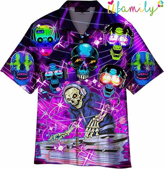 Skull DJ Music Party Hawaiian Shirt