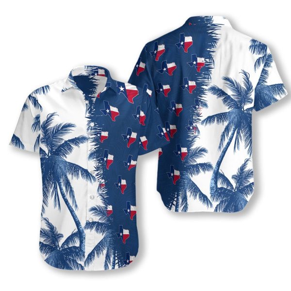 Texas Hawaiian Shirt Coconut Palm Tree