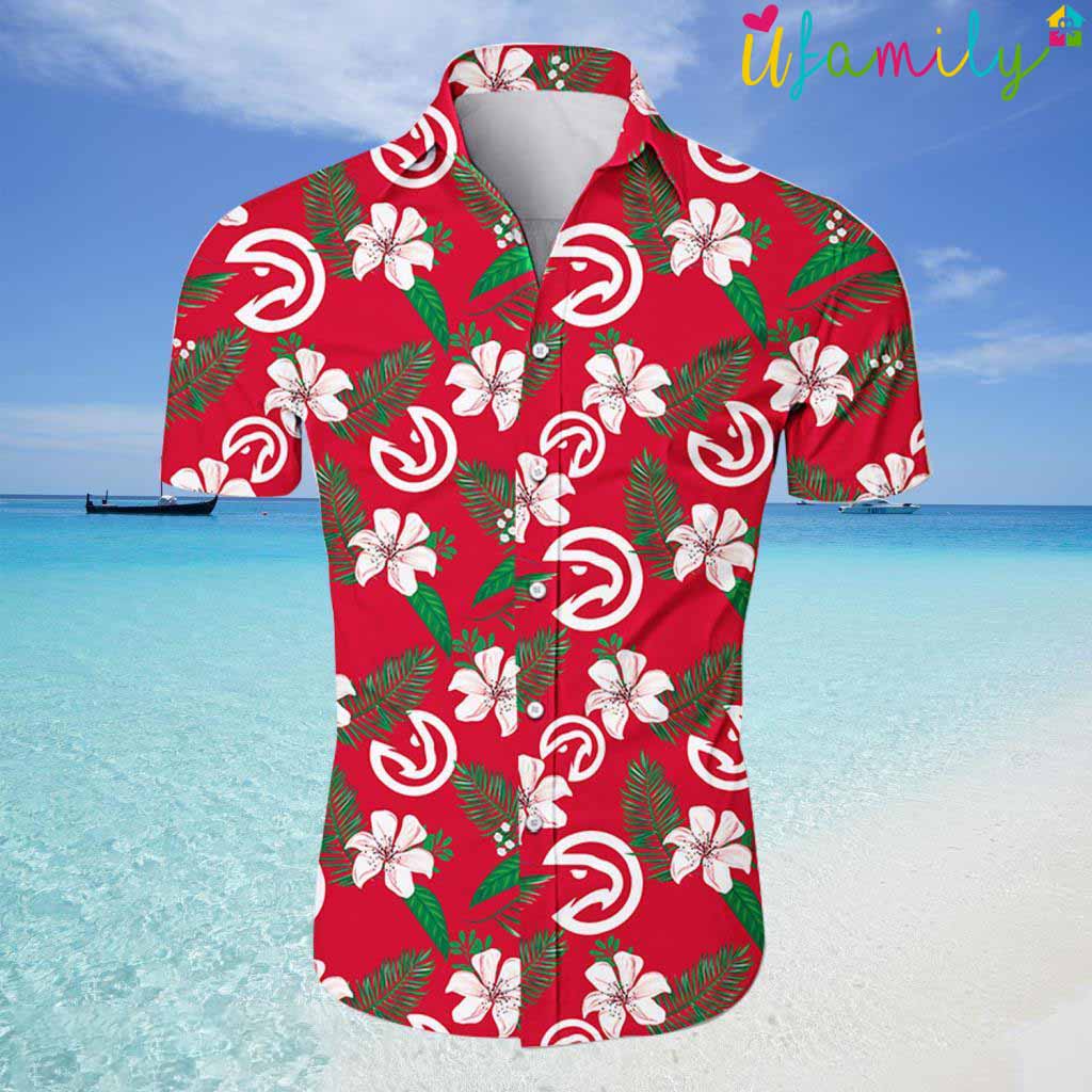 Tropical Flower Pattern Red Hawaiian Shirt