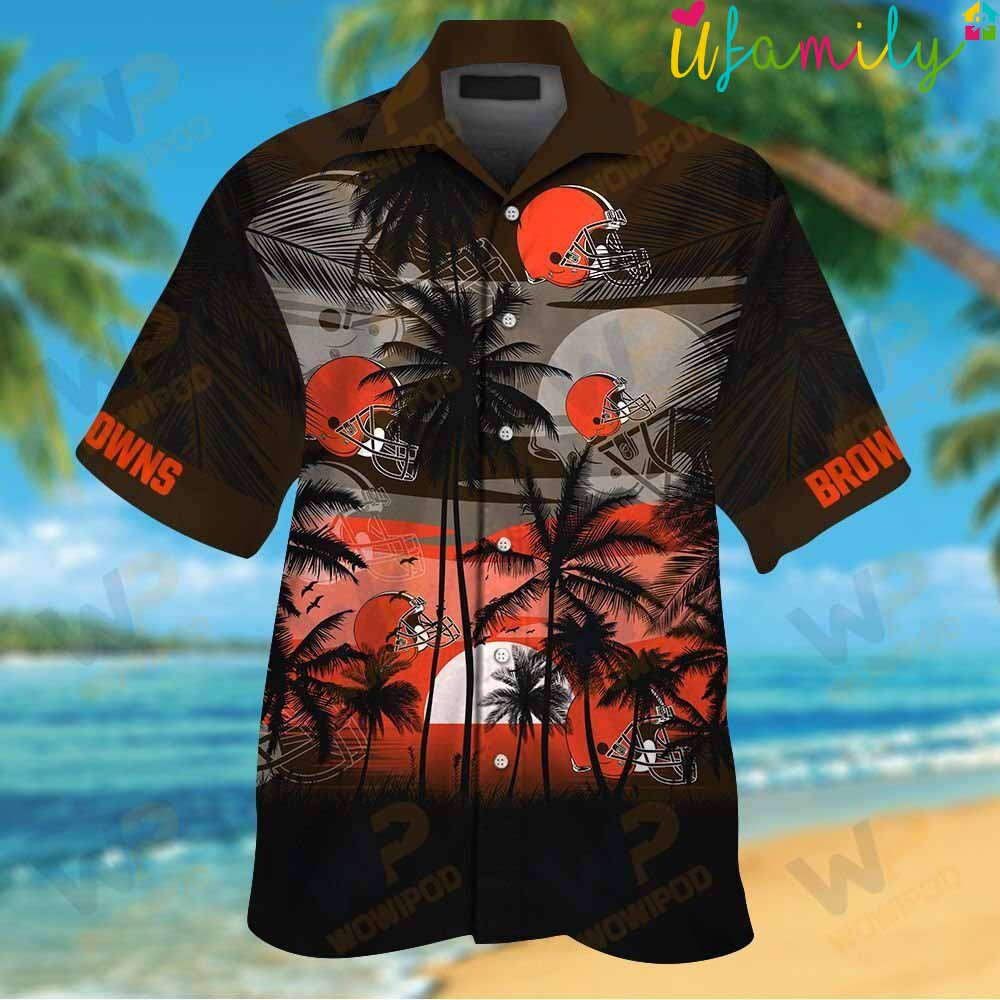 Tropical Palm Cleveland Browns Hawaiian Shirt