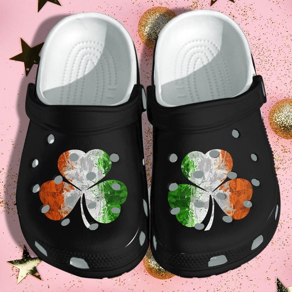 Clover Irish Flag Clog Shoes St Patrick's Day